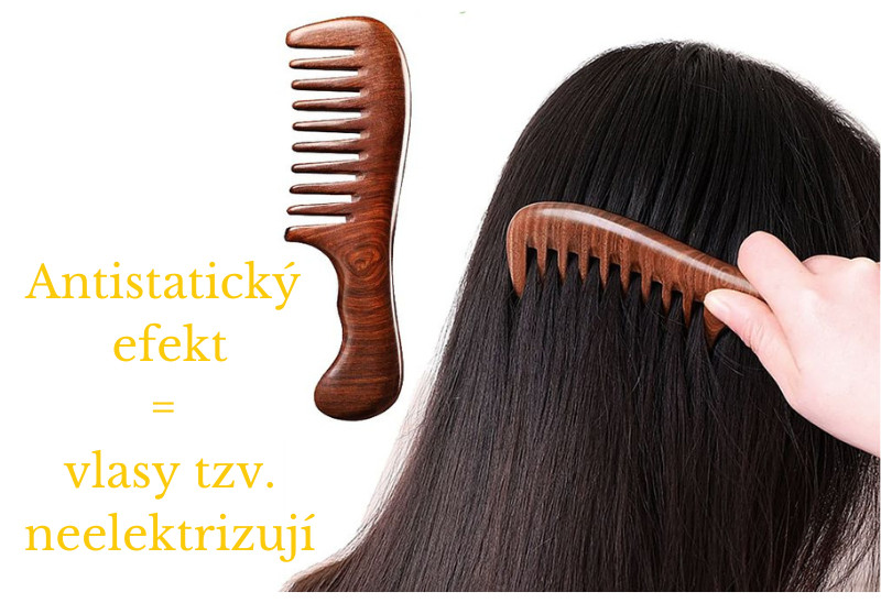 Dřevěný hřeben antistatický